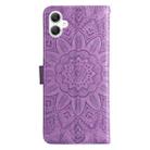 For Samsung Galaxy A06 4G Embossed Sunflower Leather Phone Case(Purple) - 3