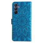 For Samsung Galaxy A16 5G Embossed Sunflower Leather Phone Case(Blue) - 3