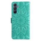 For Samsung Galaxy A16 5G Embossed Sunflower Leather Phone Case(Green) - 3