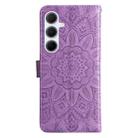 For Samsung Galaxy A56 5G Embossed Sunflower Leather Phone Case(Purple) - 3