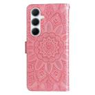 For Samsung Galaxy A56 5G Embossed Sunflower Leather Phone Case(Rose Gold) - 3