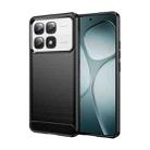 For Redmi K70 Ultra Brushed Texture Carbon Fiber TPU Phone Case(Black) - 1