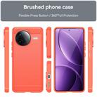 For Redmi K80 Brushed Texture Carbon Fiber TPU Phone Case(Red) - 2