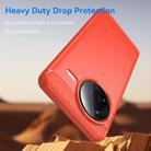 For Redmi K80 Brushed Texture Carbon Fiber TPU Phone Case(Red) - 3