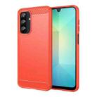 For Samsung Galaxy A26 5G Carbon Fiber Brushed Texture TPU Phone Case(Red) - 1
