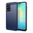 For Samsung Galaxy A26 5G Carbon Fiber Brushed Texture TPU Phone Case(Blue) - 1