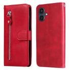 For Samsung Galaxy A25 5G Japan Version / A25e Fashion Calf Texture Zipper Leather Phone Case(Red) - 1
