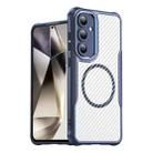 For Samsung Galaxy S24 FE 5G Carbon Fiber Texture MagSafe Translucent Phone Case(Blue) - 2