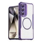 For Samsung Galaxy S24 FE 5G Carbon Fiber Texture MagSafe Translucent Phone Case(Purple) - 2