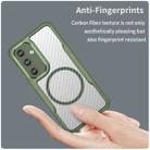 For Samsung Galaxy S25 5G Carbon Fiber Texture MagSafe Translucent Phone Case(Green) - 3