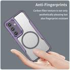 For Samsung Galaxy S25 5G Carbon Fiber Texture MagSafe Translucent Phone Case(Purple) - 3