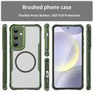 For Samsung Galaxy S25+ 5G Carbon Fiber Texture MagSafe Translucent Phone Case(Green) - 2