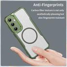 For Samsung Galaxy S25+ 5G Carbon Fiber Texture MagSafe Translucent Phone Case(Green) - 3