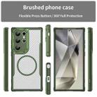 For Samsung Galaxy S24 Ultra 5G Carbon Fiber Texture MagSafe Translucent Phone Case(Green) - 2