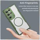 For Samsung Galaxy S24 Ultra 5G Carbon Fiber Texture MagSafe Translucent Phone Case(Green) - 3