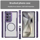 For Samsung Galaxy S24 Ultra 5G Carbon Fiber Texture MagSafe Translucent Phone Case(Purple) - 2