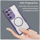 For Samsung Galaxy S24 Ultra 5G Carbon Fiber Texture MagSafe Translucent Phone Case(Purple) - 3