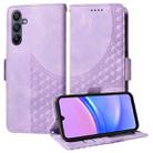 For Samsung Galaxy A16 5G Embossed Rhombus Starry Leather Phone Case(Purple) - 1