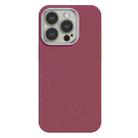 For iPhone 15 Pro Max Skin Feel Fine Leather Texture Metal Lens Frame MagSafe Phone Case(Rose Red) - 1