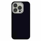 For iPhone 15 Pro Max Skin Feel Fine Leather Texture Metal Lens Frame MagSafe Phone Case(Dark Blue) - 1