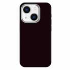 For iPhone 14 Skin Feel Fine Leather Texture Metal Lens Frame MagSafe Phone Case(Deep Purple) - 1