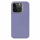 For iPhone 14 Pro Skin Feel Fine Leather Texture Metal Lens Frame MagSafe Phone Case(Light Purple) - 1