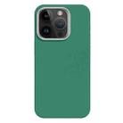 For iPhone 14 Pro Skin Feel Fine Leather Texture Metal Lens Frame MagSafe Phone Case(Grass Green) - 1