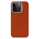 For iPhone 14 Pro Skin Feel Fine Leather Texture Metal Lens Frame MagSafe Phone Case(Orange) - 1