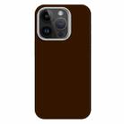 For iPhone 14 Pro Max Skin Feel Fine Leather Texture Metal Lens Frame MagSafe Phone Case(Brown) - 1