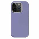 For iPhone 14 Pro Max Skin Feel Fine Leather Texture Metal Lens Frame MagSafe Phone Case(Light Purple) - 1