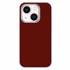 For iPhone 13 Skin Feel Fine Leather Texture Metal Lens Frame MagSafe Phone Case(Red) - 1