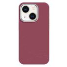 For iPhone 13 Skin Feel Fine Leather Texture Metal Lens Frame MagSafe Phone Case(Rose Red) - 1