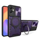 For Samsung Galaxy A06 4G CD Texture Sliding Camshield Magnetic Holder Phone Case(Purple) - 1