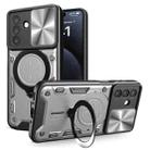 For Samsung Galaxy A26 5G CD Texture Sliding Camshield Magnetic Holder Phone Case(Silver) - 1