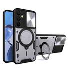 For Samsung Galaxy A16 5G CD Texture Sliding Camshield Magnetic Holder Phone Case(Silver) - 1