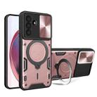 For Samsung Galaxy A36 5G CD Texture Sliding Camshield Magnetic Holder Phone Case(Pink) - 1