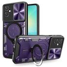 For Samsung Galaxy A06 5G CD Texture Sliding Camshield Magnetic Holder Phone Case(Purple) - 1