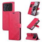 For Redmi K70 Ultra AZNS Sheepskin Texture Flip Leather Phone Case(Red) - 1