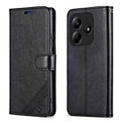 For Redmi Note 14 5G AZNS Sheepskin Texture Flip Leather Phone Case(Black) - 2