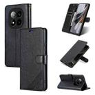 For Redmi Note 14 Pro 5G AZNS Sheepskin Texture Flip Leather Phone Case(Black) - 1