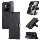 For Redmi Note 14 Pro+ 5G AZNS Sheepskin Texture Flip Leather Phone Case(Black) - 1