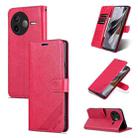 For Redmi K80 AZNS Sheepskin Texture Flip Leather Phone Case(Red) - 1