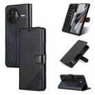 For Redmi K80 Pro AZNS Sheepskin Texture Flip Leather Phone Case(Black) - 1