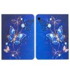 For Samsung Galaxy Tab A9 Colored Drawing Leather Tablet Case(Purple Butterfly) - 1