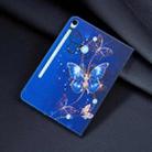 For Samsung Galaxy Tab S9 / S9 FE Colored Drawing Leather Tablet Case(Purple Butterfly) - 3