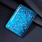 For Samsung Galaxy Tab S9 / S9 FE Colored Drawing Leather Tablet Case(Plum Blossom) - 3