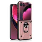 For Motorola Razr 50 Ultra Magnetic Holder TPU+PC Phone Case(Rose Gold) - 1