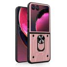 For Motorola Razr 50 Magnetic Holder TPU+PC Phone Case(Rose Gold) - 1