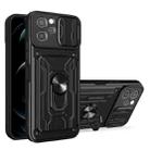 For Huawei Nova Y61 4G Global Sliding Camshield TPU+PC Phone Case with Card Slot(Black) - 1