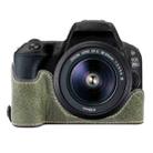 For Canon EOS 200D II / 200D Buffalo Texture PU Leather Camera Half Case Base(Green) - 1